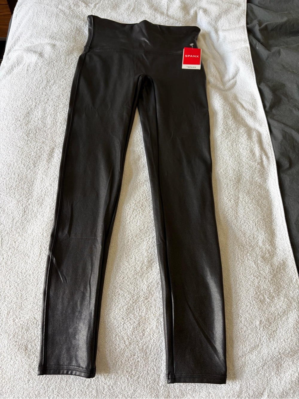 SPANX Black Faux Leather High-Rise Leggings